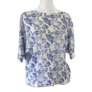 Luisa Ricci Made in Italy Floral Knit Short Sleeve Sweater Size Medium